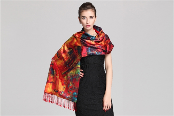 真絲披肩 真絲復合披肩 印花披肩