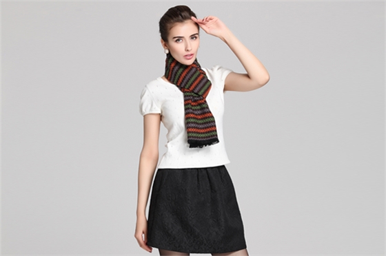 真絲圍巾 真絲條紋圍巾
