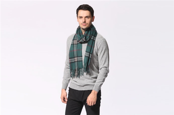 男士羊絨圍巾 格紋圍巾