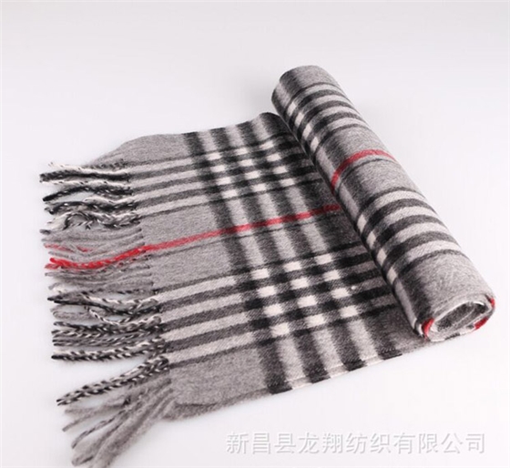 巴寶莉黑灰男士圍巾