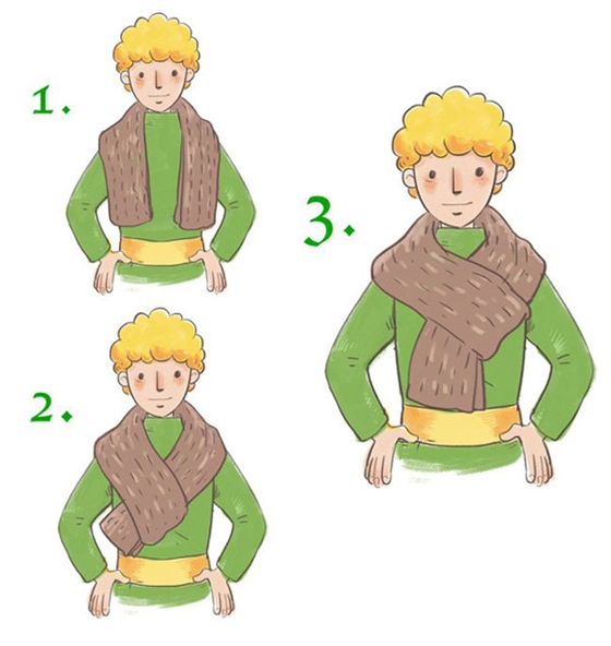 男士圍巾圍法方法三 男士圍巾圍法方法三