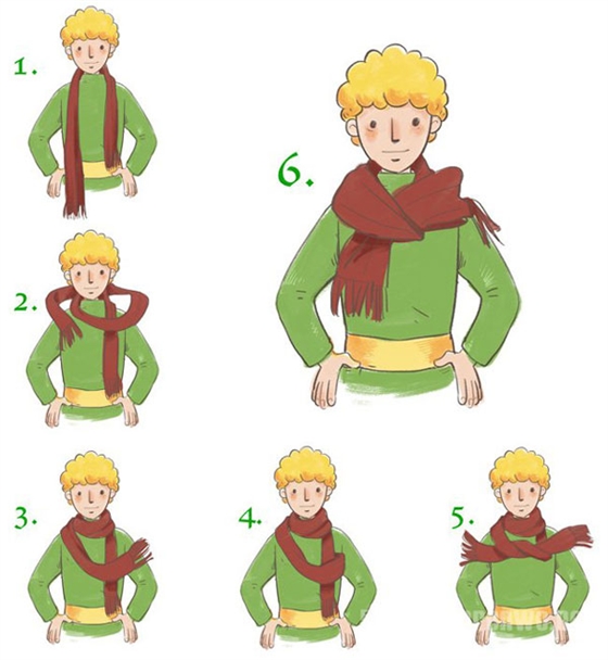 男士圍巾圍法方法四 男士圍巾圍法方法四