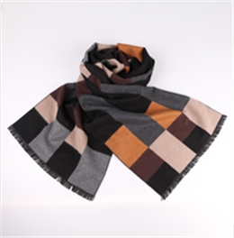 秋冬格子男士圍巾