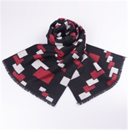 男士真絲格子圍