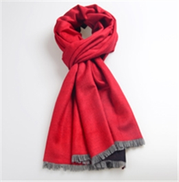 拉絨雙面雙色披肩