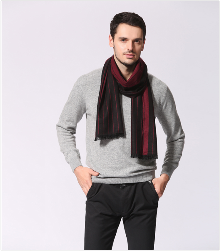 男士條紋圍巾 拉絨圍巾 男士條紋圍巾 拉絨圍巾