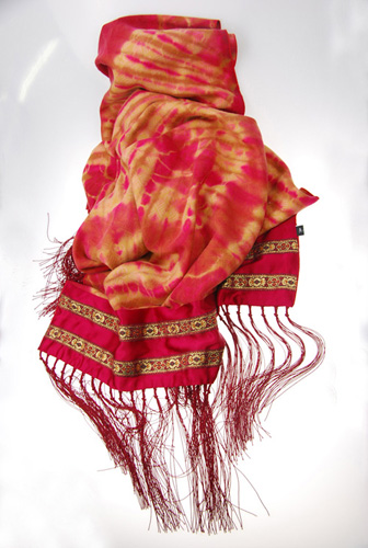 扎染圍巾 拉絨圍巾
