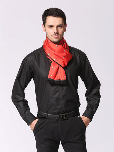 男士圍巾 真絲圍巾 雙面圍巾 復合圍巾