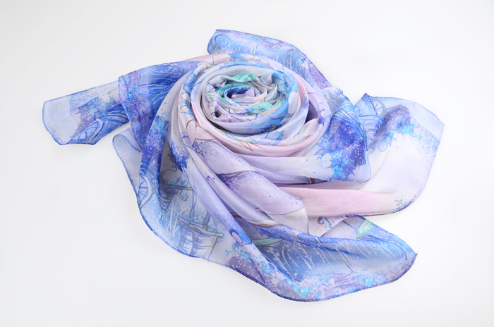 真絲印花圍巾 真絲印花圍巾