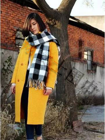 女士格子圍巾效果圖