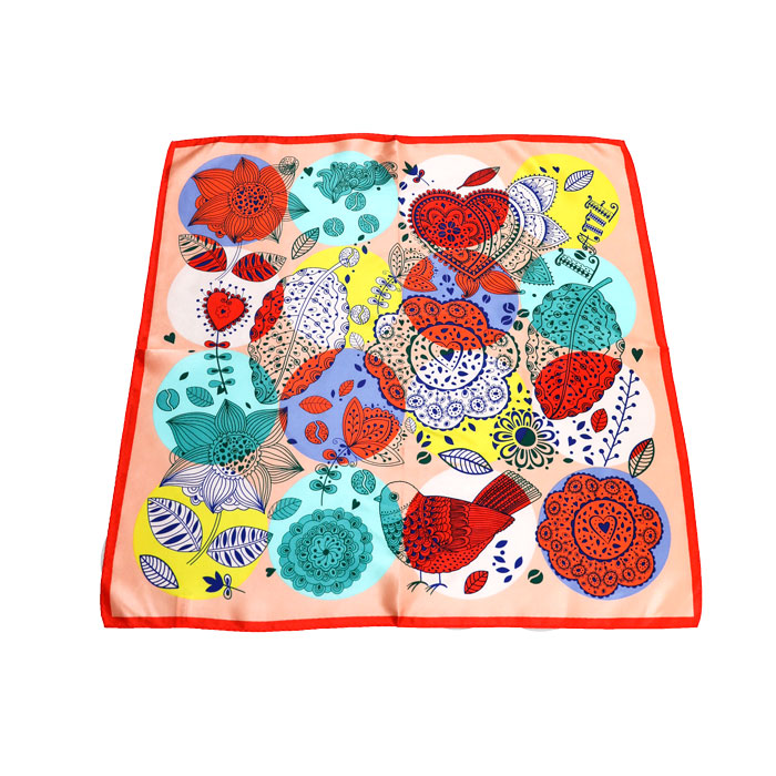 鳥(niǎo)語(yǔ)花香小方巾細(xì)節(jié)圖