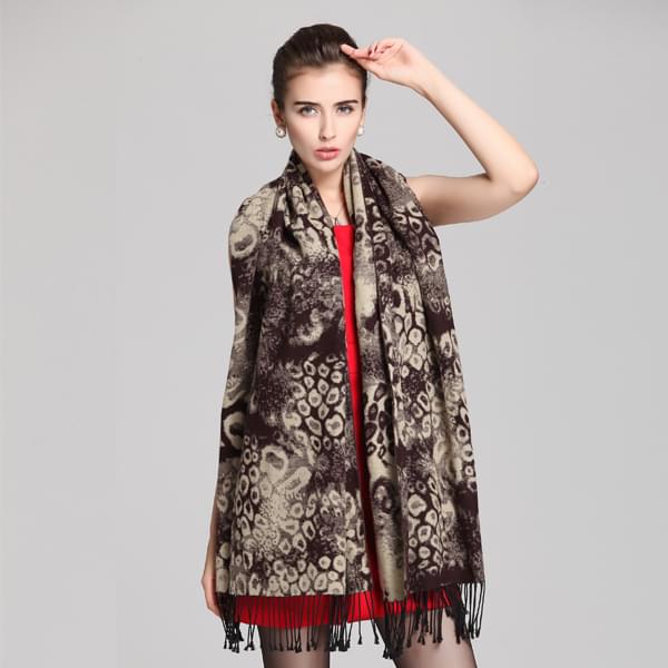 提花豹紋披肩 提花豹紋披肩