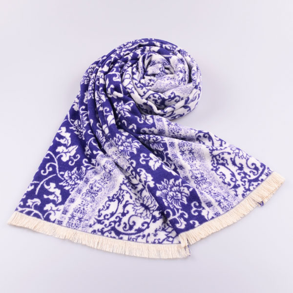 青花瓷流蘇披肩 青花瓷流蘇披肩