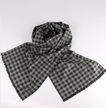 格子真絲圍巾 格子真絲圍巾