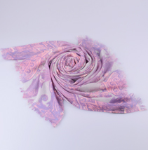 純羊絨印花圍巾