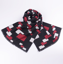 男士真絲格子圍